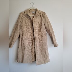 Loft Tan Striped Long Coat